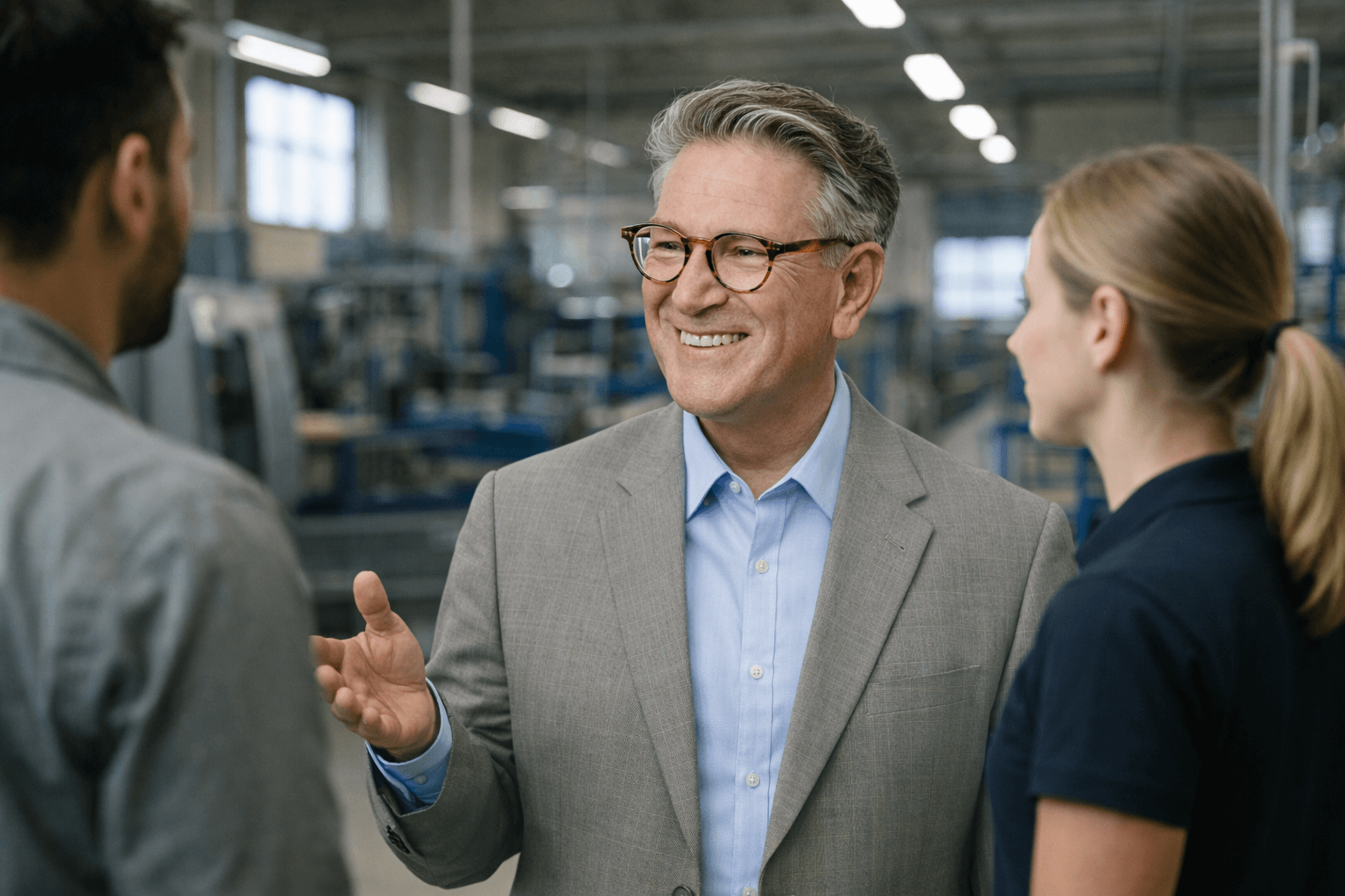 Prozessbegleitung in Unternehmen – Teammeeting in der Produktion